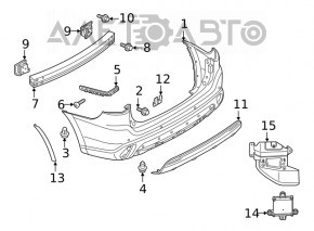 Rear bumper mount right Mitsubishi Outlander 14-21