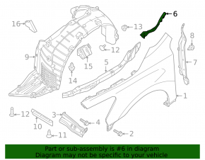 Windscreen wiper seal right Nissan Altima 16-18