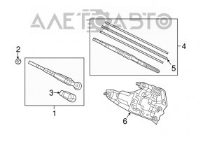 Rear wiper linkage with motor Honda CRV 17-22