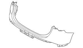 Rear bumper bare upper part Hyundai Santa Fe 21-23 hybrid