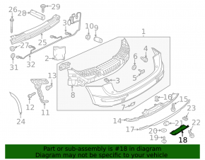 Plug lower bumper trim Audi Q5 8R 13-17 s-line gray