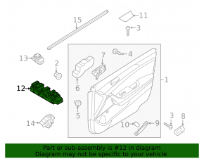 Front left window lift control Hyundai Sonata 15-19 black, 2 auto