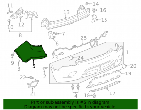 Rear Bumper Bare Left Buick Encore 13-16