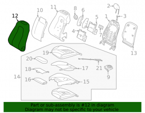 Mercedes H247 GLA 20-26 passenger seat back upholstery, black leather, heated