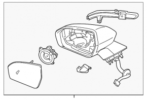Side mirror right Lincoln MKX 16- BSM, auto-dimming, turn signal, without camera