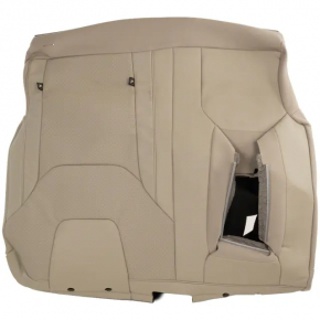 Rear seat backrest, 2nd row, left, Ford Edge 15-24, gray leather with perforation, heated, with armrest, with belt, broken chip