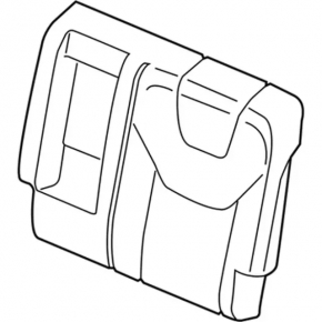 Rear seat backrest, 2nd row, left, Ford Edge 15-24, gray leather with perforation, heated, with armrest, with belt, broken chip