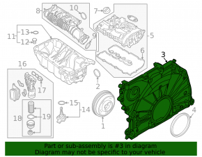 BMW X1 F48 20-22 B46A20B 2.0T Engine Front Cover