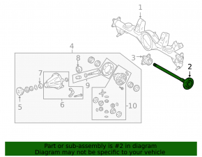 Drive axle shaft rear right Lexus GX460 10-23
