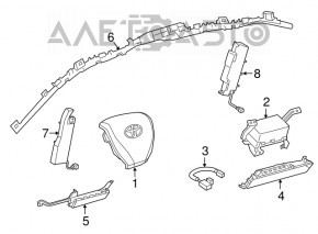 Airbag in the steering wheel of the driver's Toyota Camry v55 15-17 USA shot