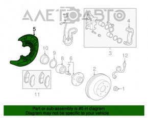 Brake Disc Cover Front Left Toyota Sienna 11-20