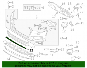 Front bumper central bracket for Audi A6 C8 19-23 S-Line