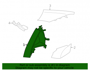 Right rear pillar trim in front of the window for Audi A6 C8 19-21, black with dark gray