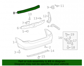 Toyota Prius 2009 Rear Bumper Reinforcement