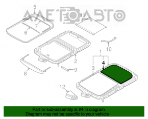 Rear sunroof glass Mini Cooper Clubman R55 07-14