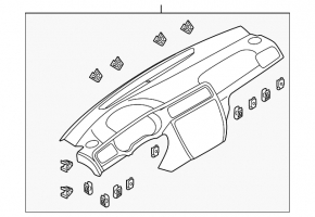Torpedo front panel with AIRBAG VW Jetta 11-18 USA with hybrid overlay