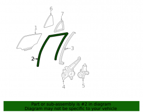 Rear left window seal for Toyota Avalon 2012