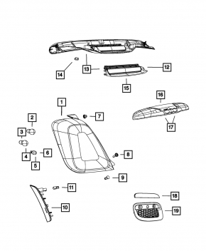 Rear bumper reflector right Fiat 500 12-19