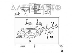 Front right headlight Toyota Camry v45 10-11 ualogen