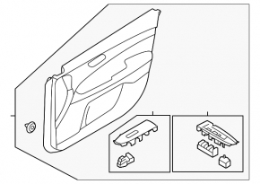 Door trim card front right Kia Forte 19-21 black