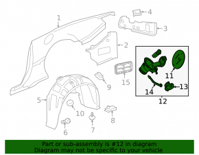 Fuel filler flap with housing Chevrolet Camaro 16 - broken mount