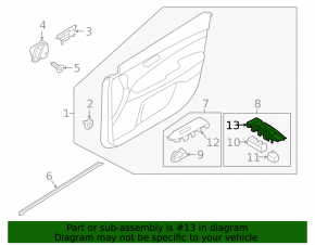 Front left window lift control trim Kia Forte 19-24 black