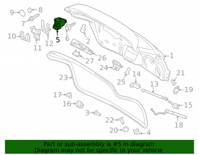 Left tailgate hinge for Porsche Cayenne 958 11-14