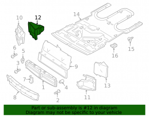 Air duct for additional radiator, right, Porsche Panamera 17-23 2.9, hybrid, rear
