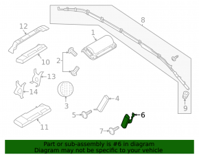 Rear right seat airbag for Porsche Cayenne 19-26