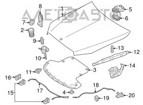 Left hood lock counter part for Mercedes GLC 16-20