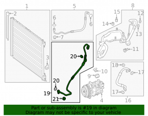 Air conditioning tube condenser-compressor Mercedes W213 E 300 17-19 2.0T