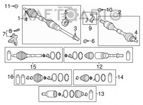Drive axle shaft front left Mazda 6 13-17 2.5 automatic transmission