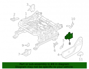 Black rear left driver's seat runner plug for Ford Ecosport 18-22