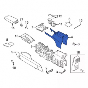 Ford Escape MK4 2020-24 center console trim, black, scratches