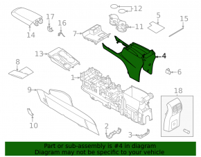 Ford Escape MK4 2020-24 center console trim, black, scratches