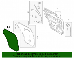 Rear left door seal for Mazda CX-9 16-23