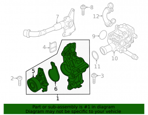 BMW 3 F30 16-18 3.0T water pump assembly