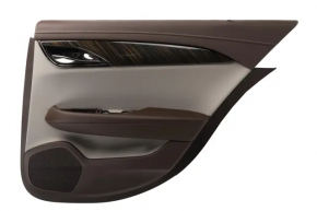 Door trim card rear right Cadillac ATS 13- brown leather, cracks on leather