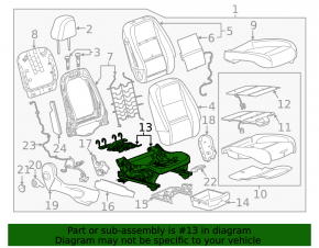 13-19 Buick Encore passenger seat slide, mechanical, frameless