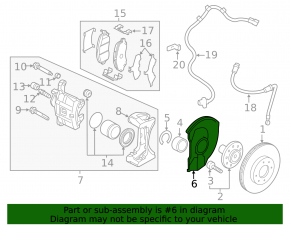 Brake Disc Cover Front Right Mitsubishi Outlander 14-21