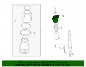 Rear left shock absorber support for Audi A6 05-11