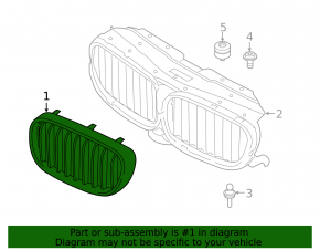 Radiator grill left BMW 5 G30 17-20 chrome