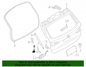 Left tailgate bumper for BMW X1 F48 16-19 type 2