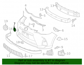 Toyota Prius C 12-14 front bumper tow hook cap
