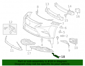 Left front bumper mudguard Lexus ES300h ES350 16-18
