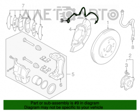 Front left ABS sensor for Suzuki Kizashi 10-15
