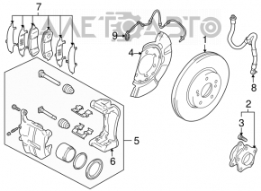 Front left ABS sensor for Suzuki Kizashi 10-15