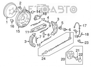 Rear right brake disc cover for drum VW Beetle 12-12