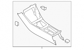 Console central armrest and cup holder VW Tiguan 09-17 leather black scratches