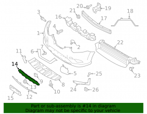 Nissan Rogue 17-20 front bumper lower grille structure, scratch
